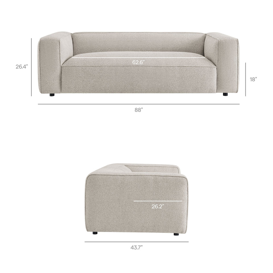 Auren 88 Inch Lattice Bouclé Upholstered Sofa by Modway