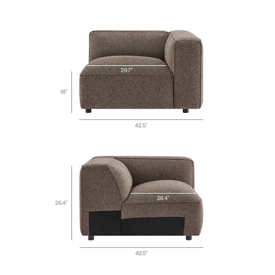Auren Lattice Bouclé Upholstered Modular Right-Facing Arm Chair by Modway