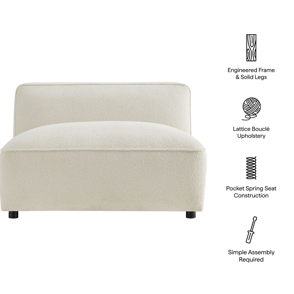 Auren Lattice Bouclé Upholstered Modular Armless Chair by Modway