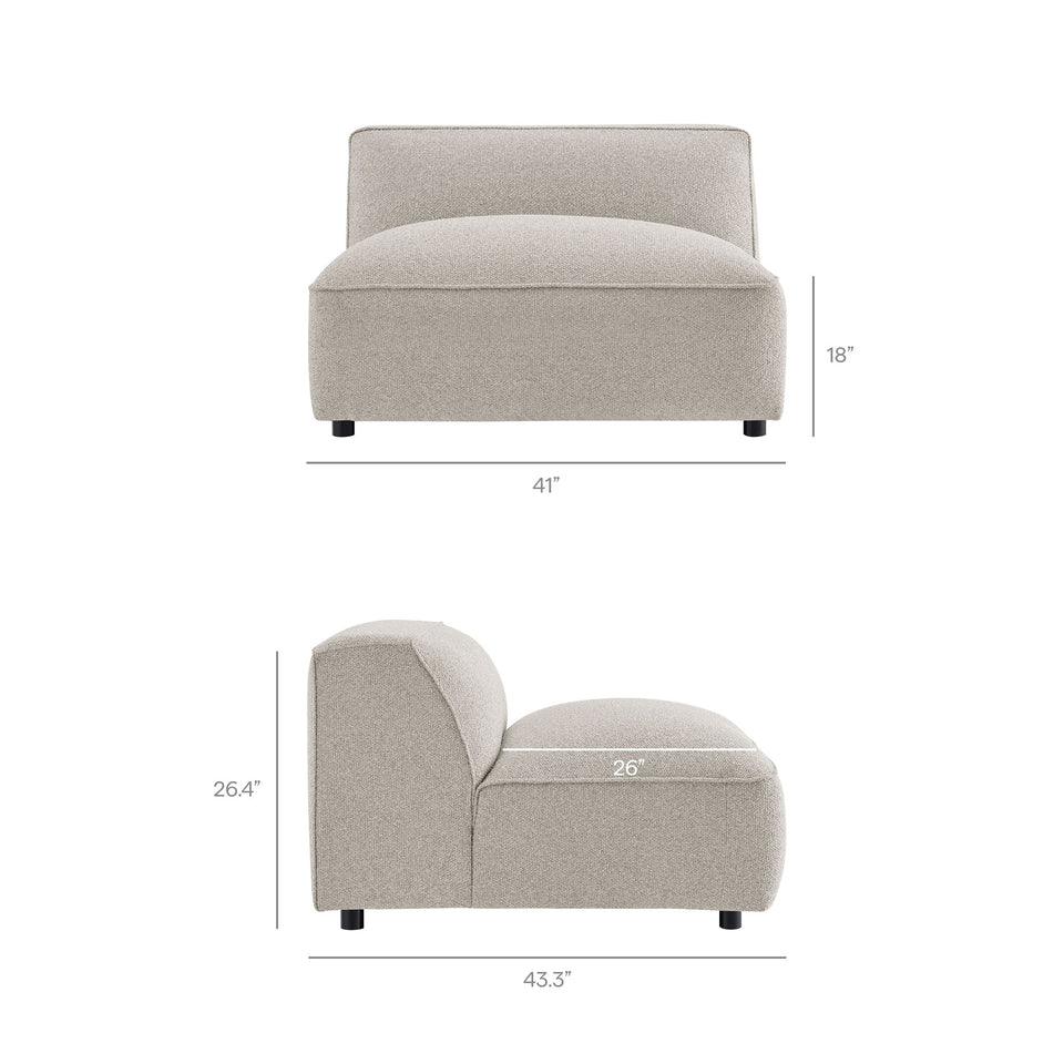 Auren Lattice Bouclé Upholstered Modular Armless Chair by Modway