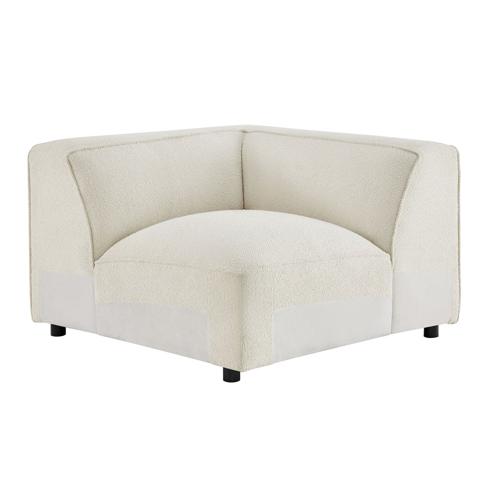 Auren 5 Piece Lattice Bouclé Upholstered Modular Corner Sectional by Modway