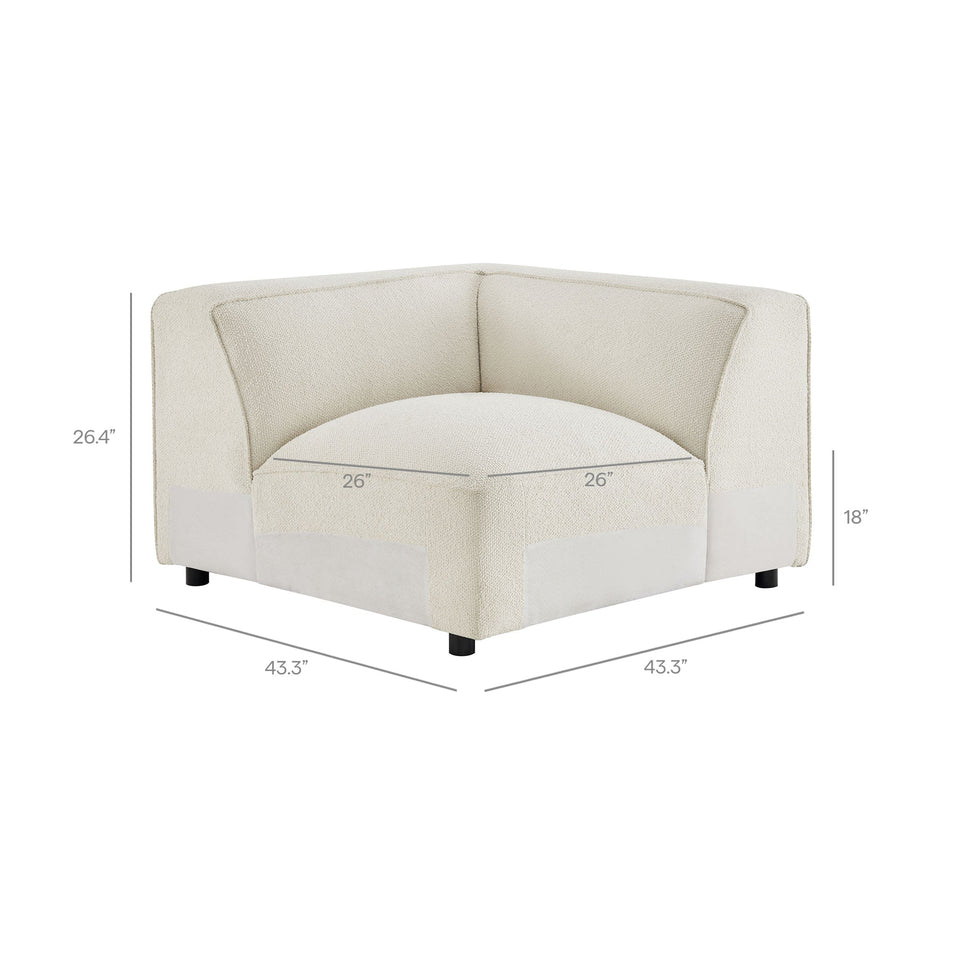 Auren Lattice Bouclé Upholstered Modular Corner Chair by Modway