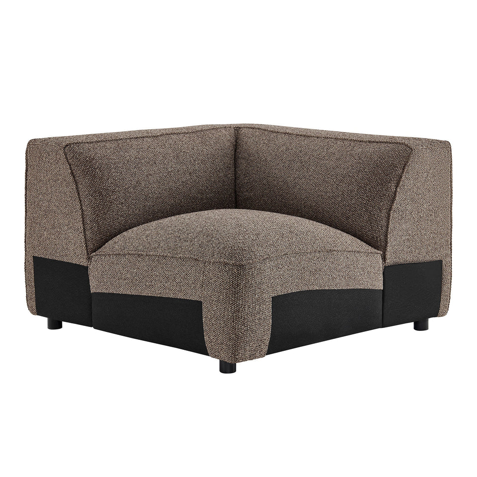 Auren 5 Piece Lattice Bouclé Upholstered Modular Corner Sectional by Modway