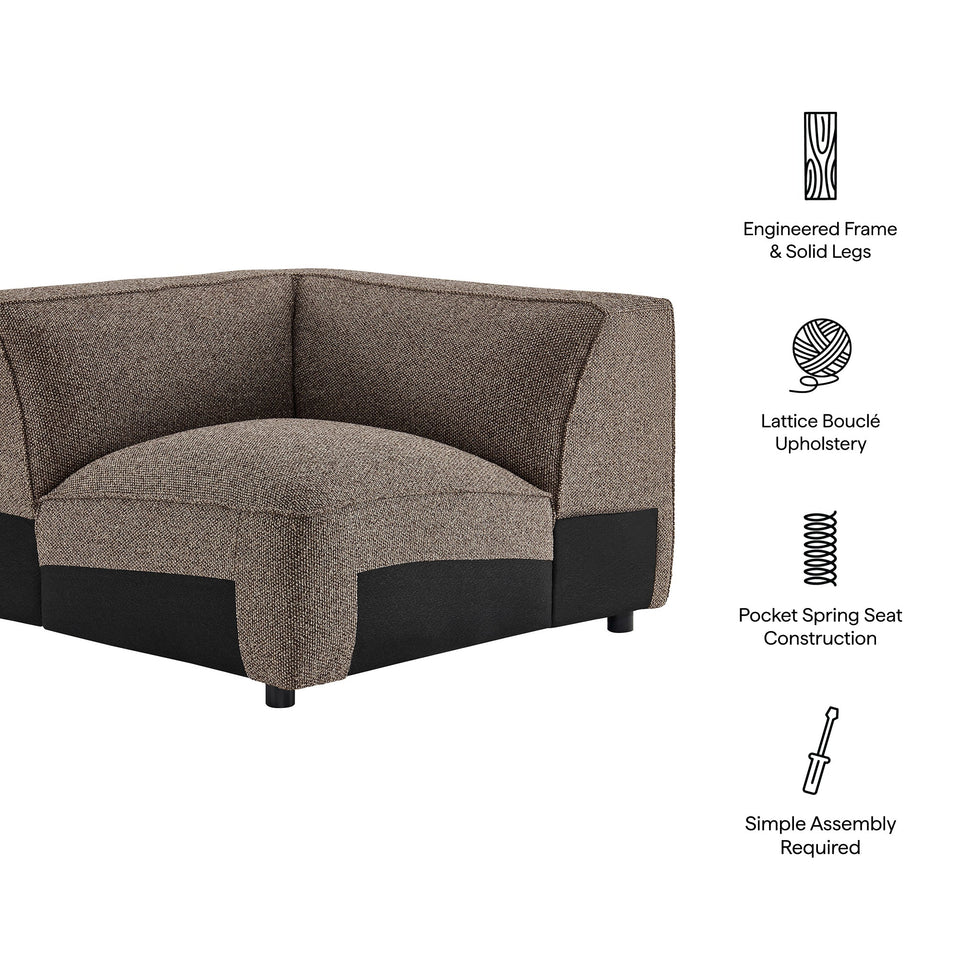 Auren Lattice Bouclé Upholstered Modular Corner Chair by Modway