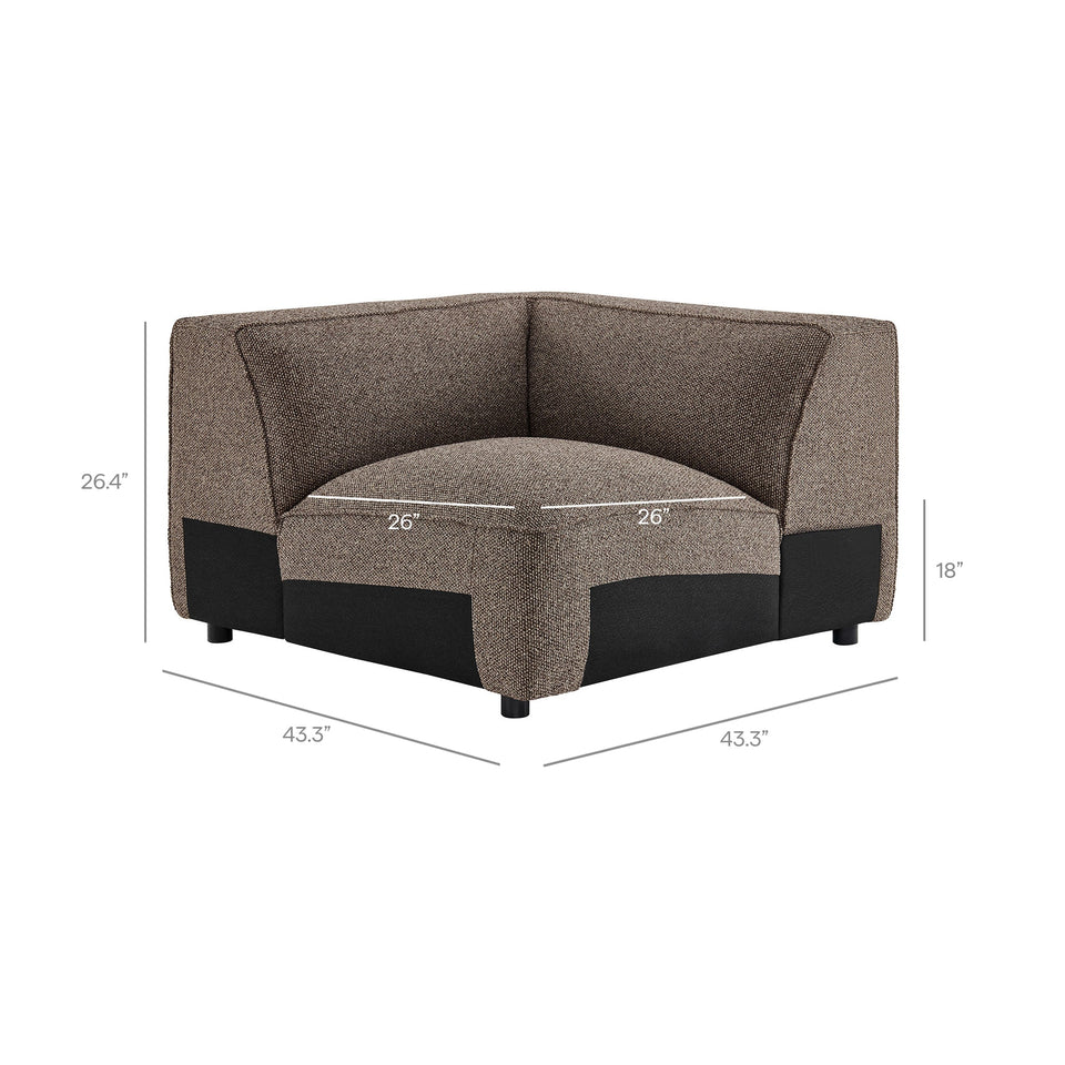 Auren Lattice Bouclé Upholstered Modular Corner Chair by Modway