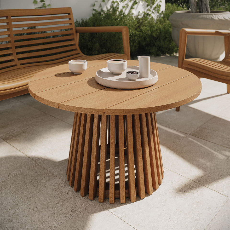Lane 31 Inch Round Outdoor Patio Teak Wood Coffee Table by Modway