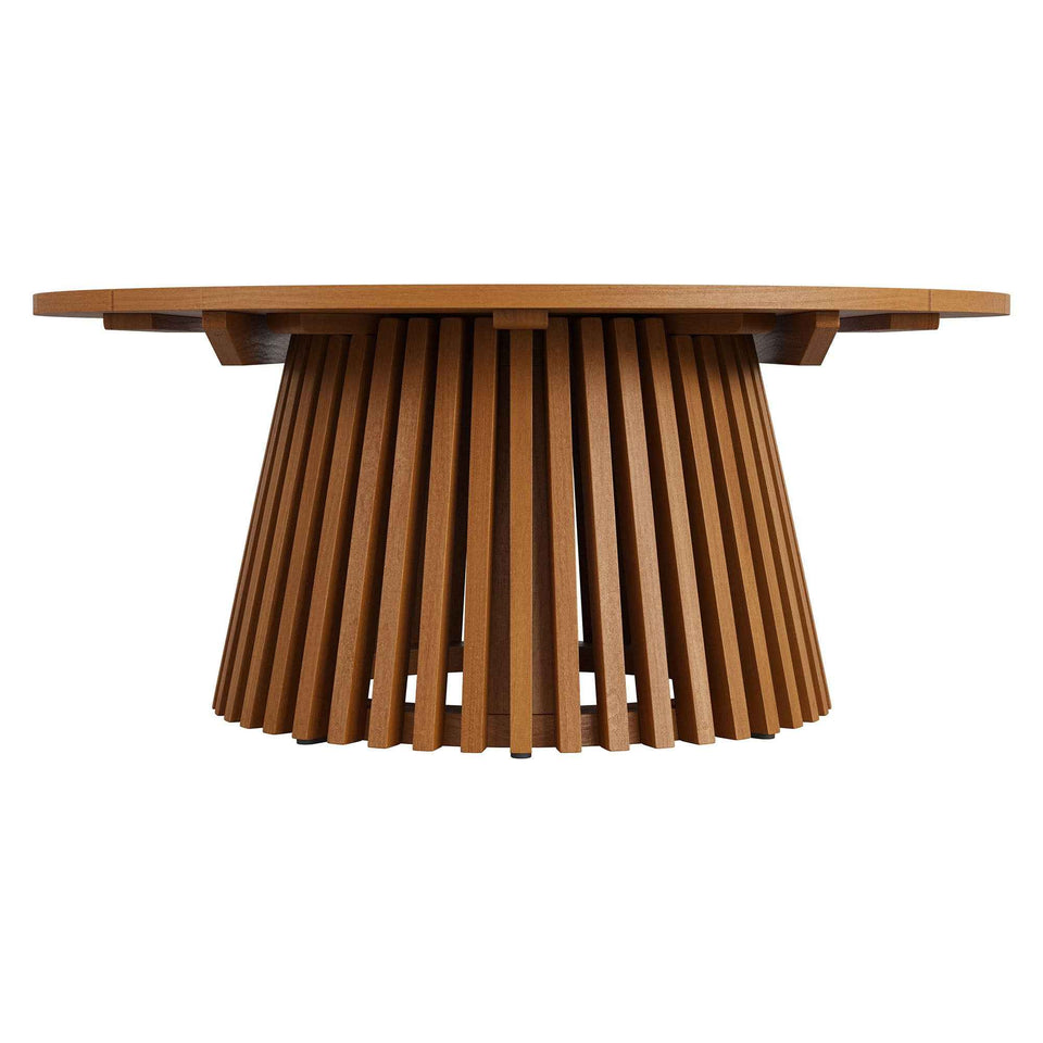 Lane 39 Inch Round Outdoor Patio Teak Wood Coffee Table