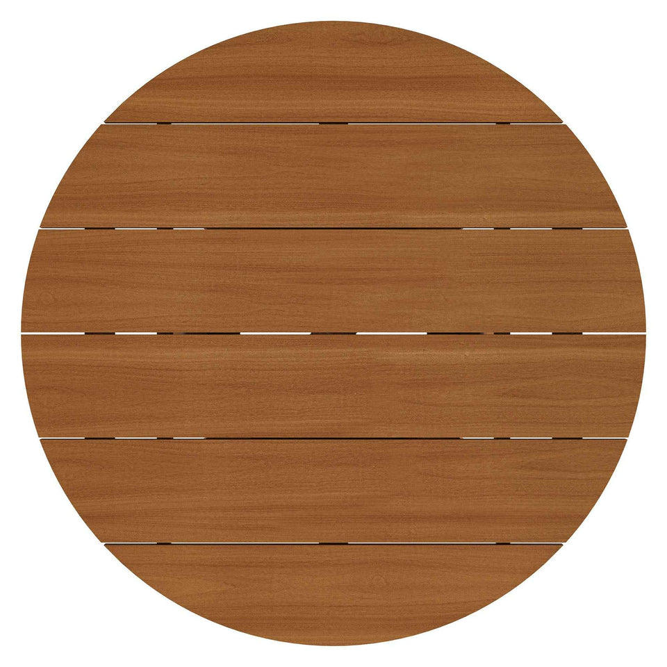 Lane 39 Inch Round Outdoor Patio Teak Wood Coffee Table