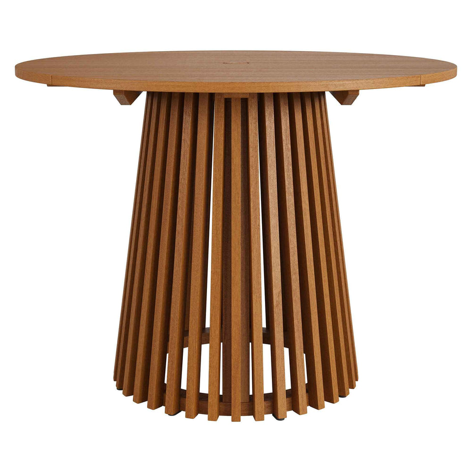 Lane 39 Inch Round Outdoor Patio Teak Wood Dining Table by Modway