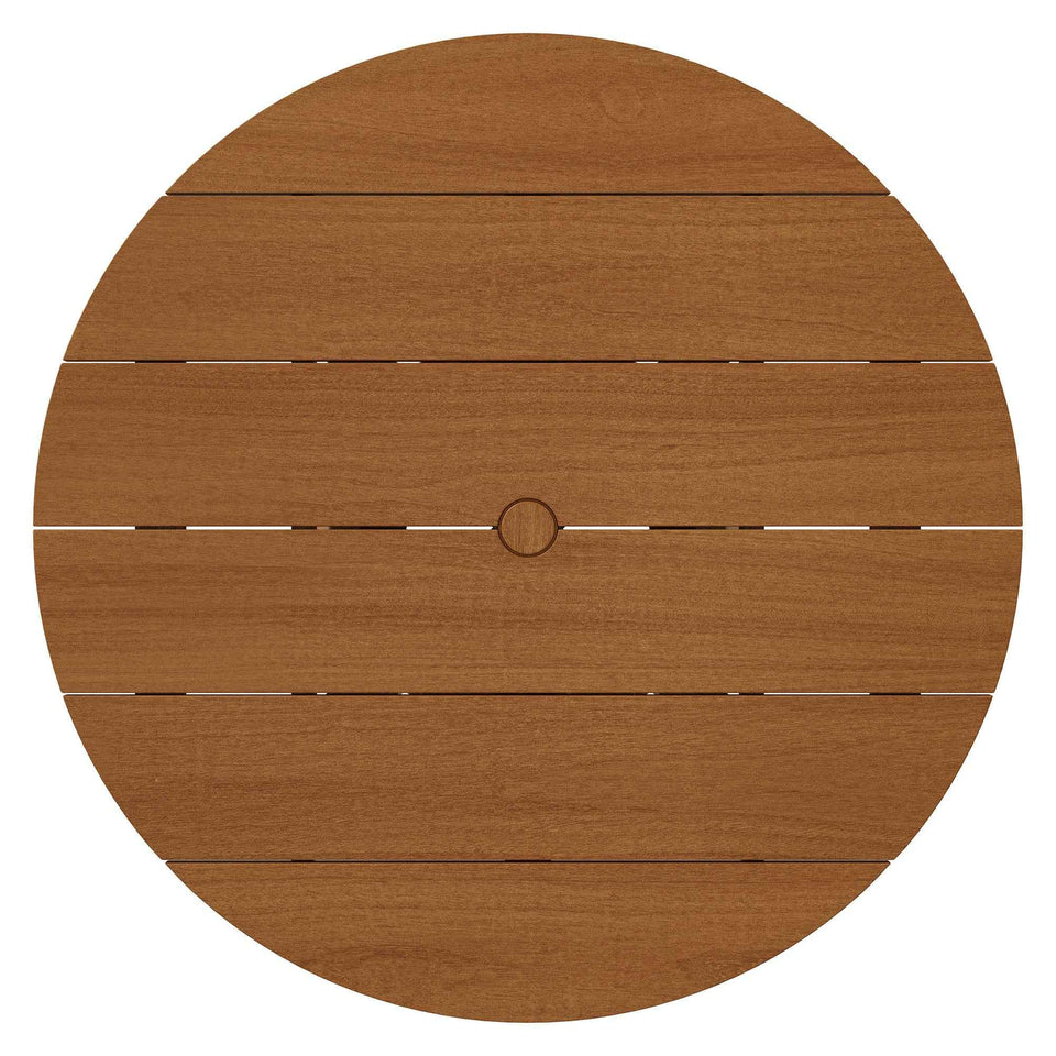 Lane 39 Inch Round Outdoor Patio Teak Wood Dining Table by Modway