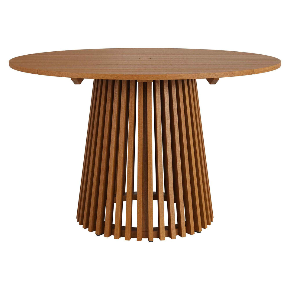 Lane 47 Inch Round Outdoor Patio Teak Wood Dining Table