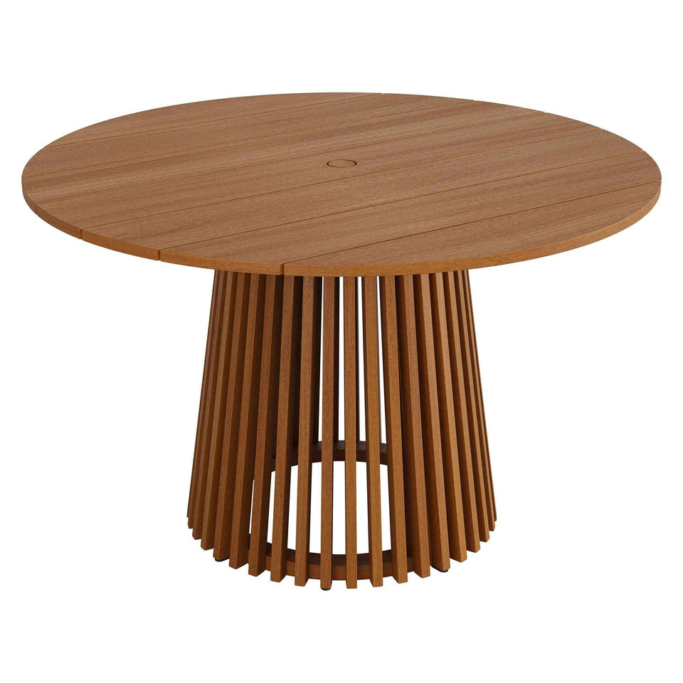 Lane 47 Inch Round Outdoor Patio Teak Wood Dining Table