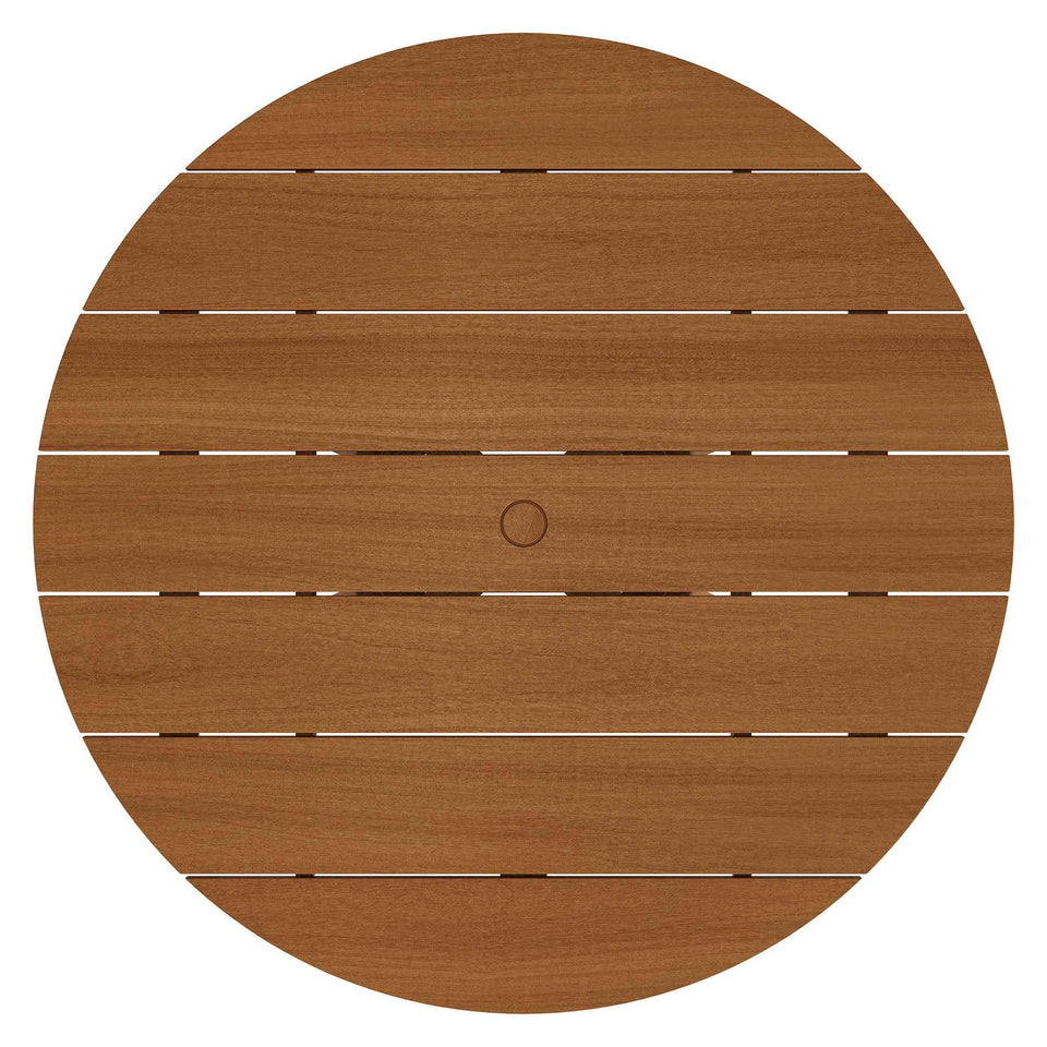 Lane 47 Inch Round Outdoor Patio Teak Wood Dining Table