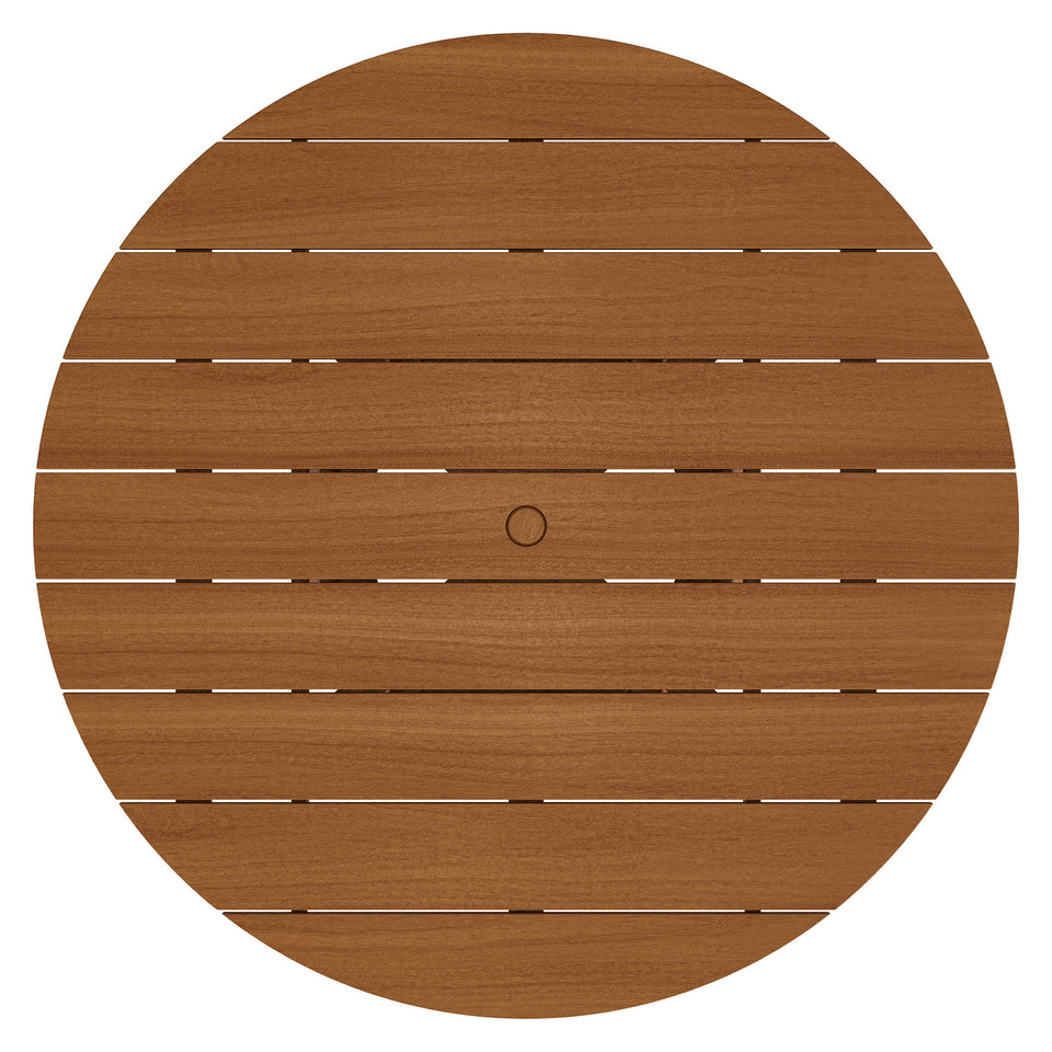 Lane 55 Inch Round Outdoor Patio Teak Wood Dining Table by Modway