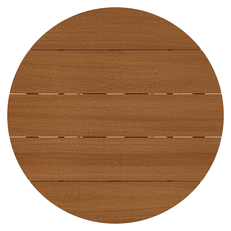 Lane 35 Inch Round Outdoor Patio Teak Wood Bar Table by Modway