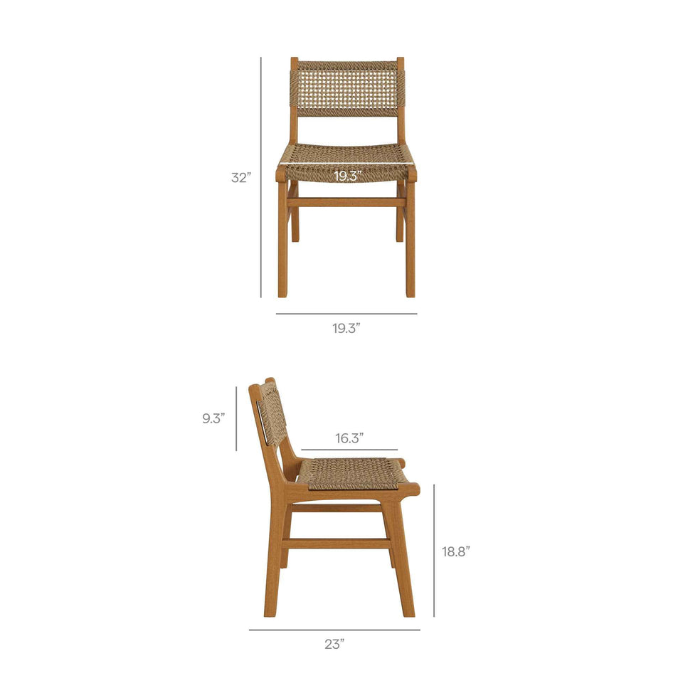 Rowe Outdoor Patio Teak Wood Dining Chair by Modway