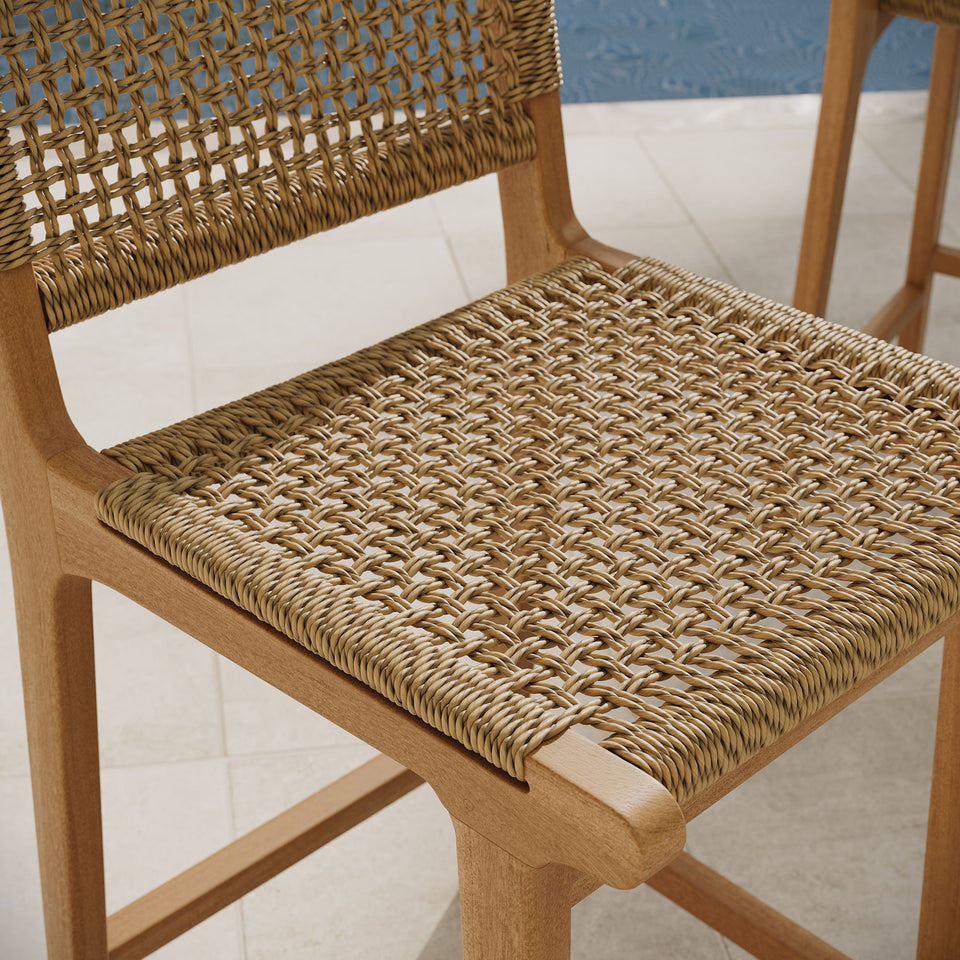 Rowe Outdoor Patio Teak Wood Counter Chairs Set of 2 by Modway