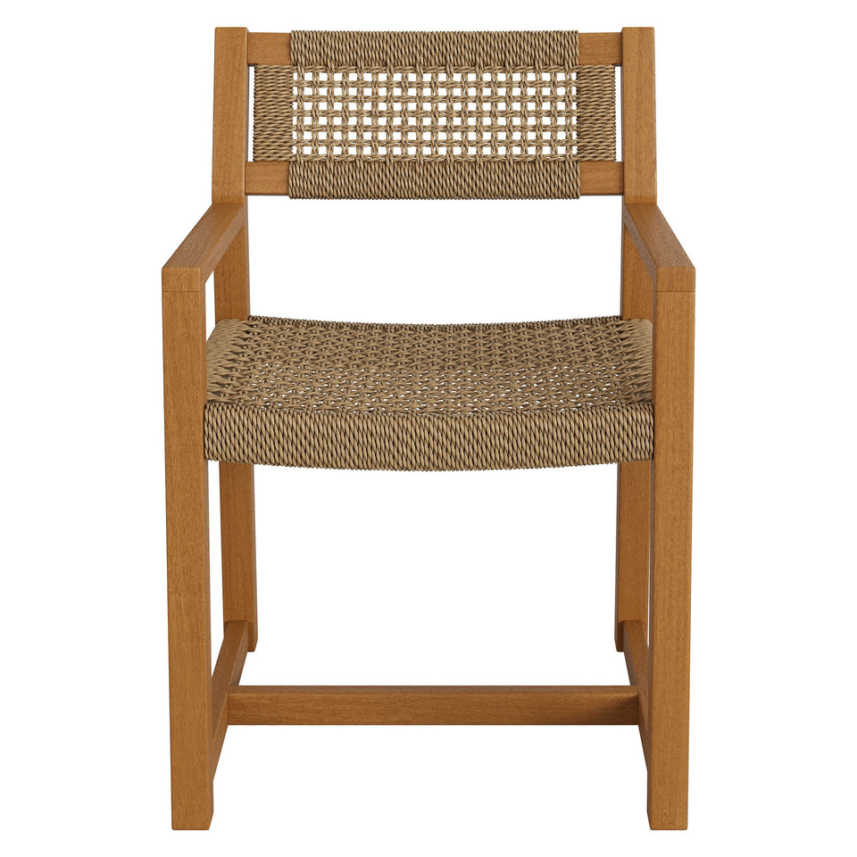Reed Outdoor Patio Teak Wood Rattan Dining Chair by Modway