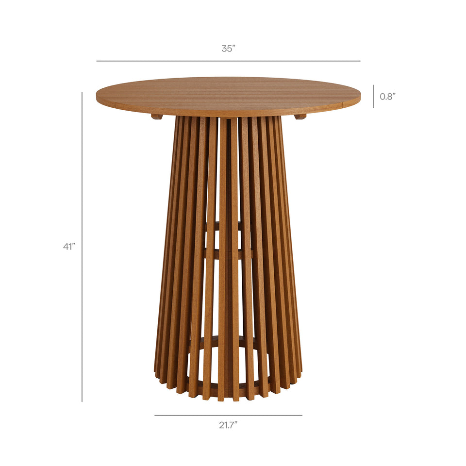 Rowe 5-Piece Outdoor Patio Teak Wood Bar Set by Modway