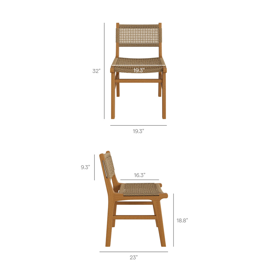 Rowe 7-Piece Outdoor Patio Teak Wood Dining Set by Modway