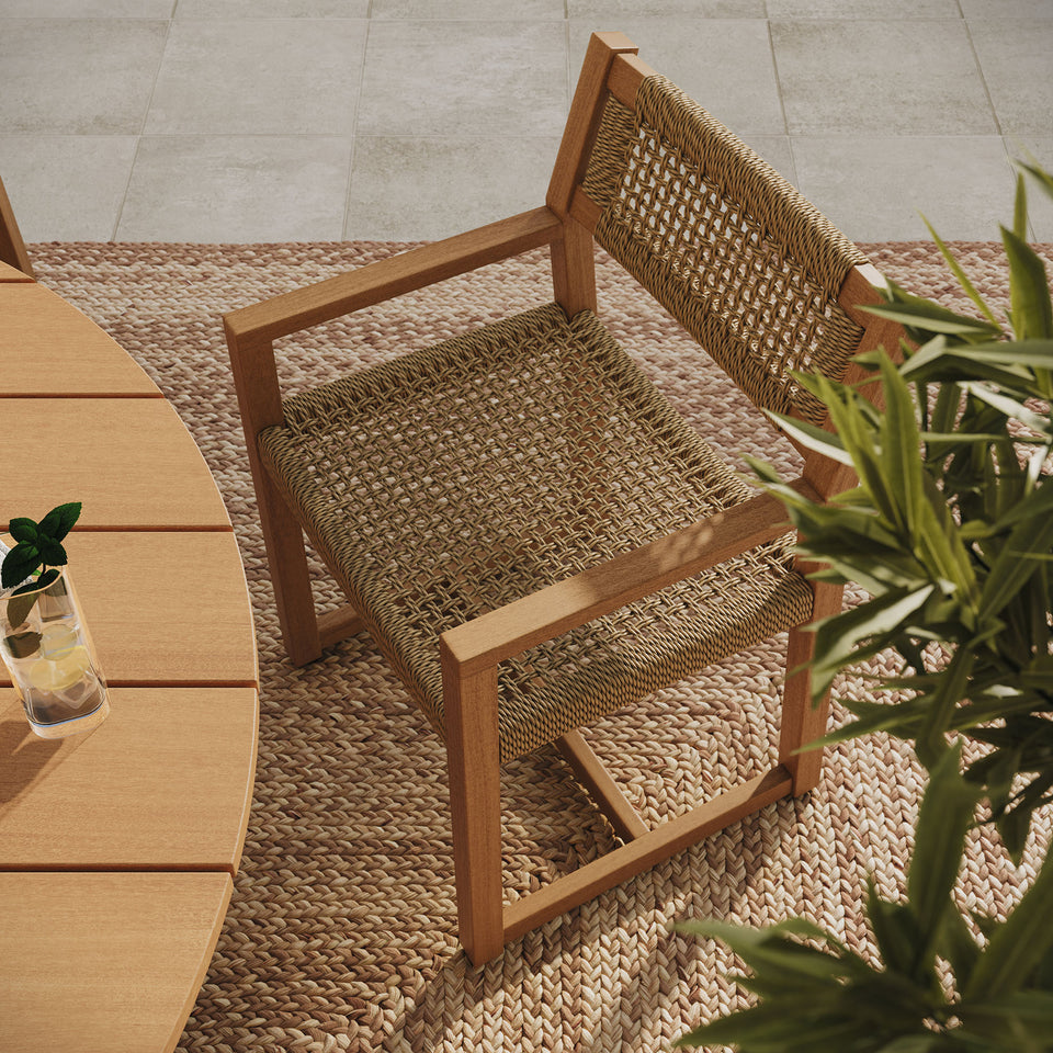 Reed 7-Piece Outdoor Patio Teak Wood Dining Set by Modway