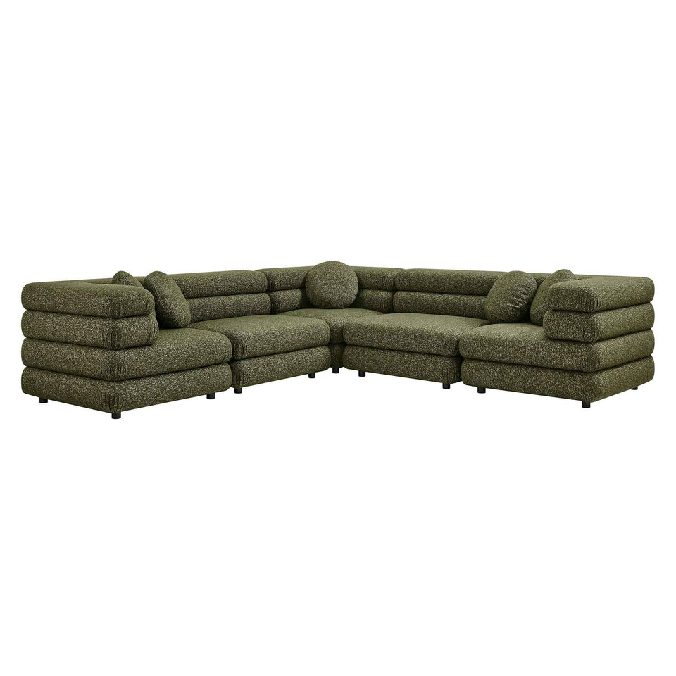 Jubilee 5-Piece Upholstered Modular L-Shaped Sofa Set by Modway