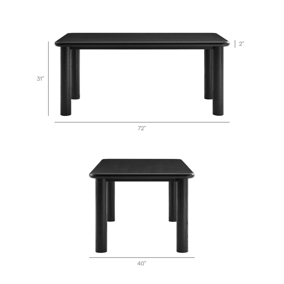 Alvia 6-Piece Oak Wood Dining Table and Seating Set by Modway