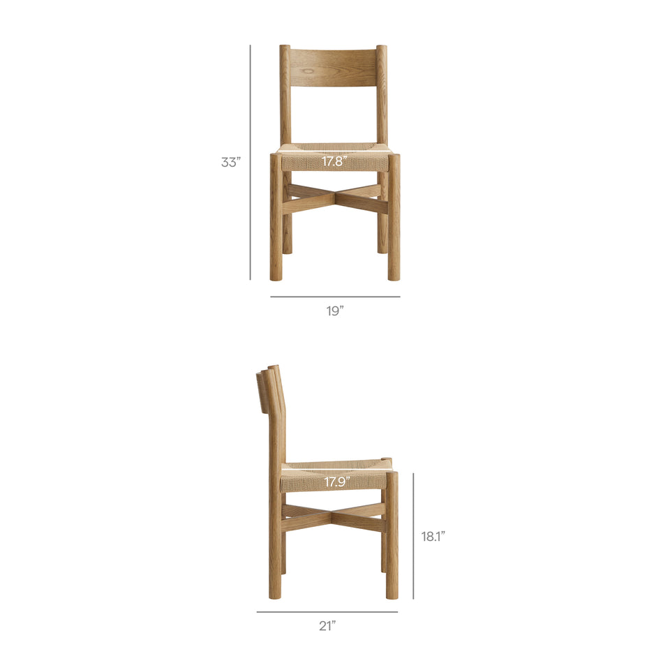 Alvia 6-Piece Oak Wood Dining Table and Seating Set by Modway