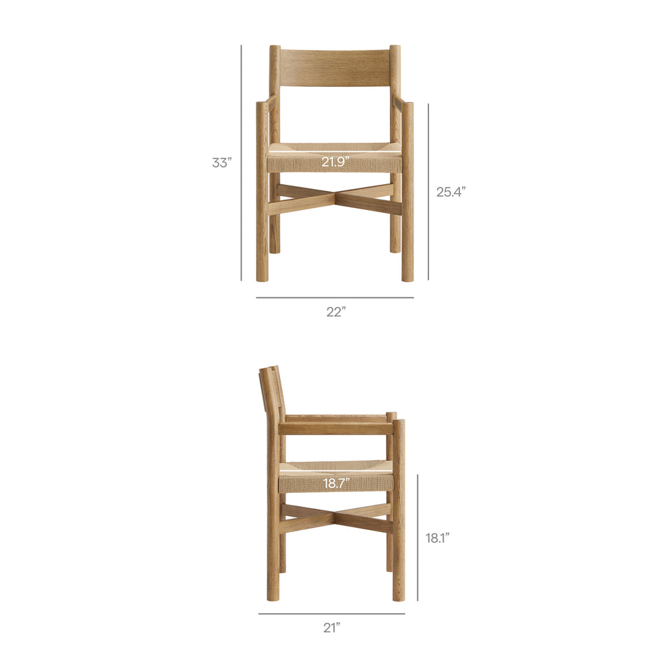Alvia 6-Piece Oak Wood Dining Table and Seating Set by Modway
