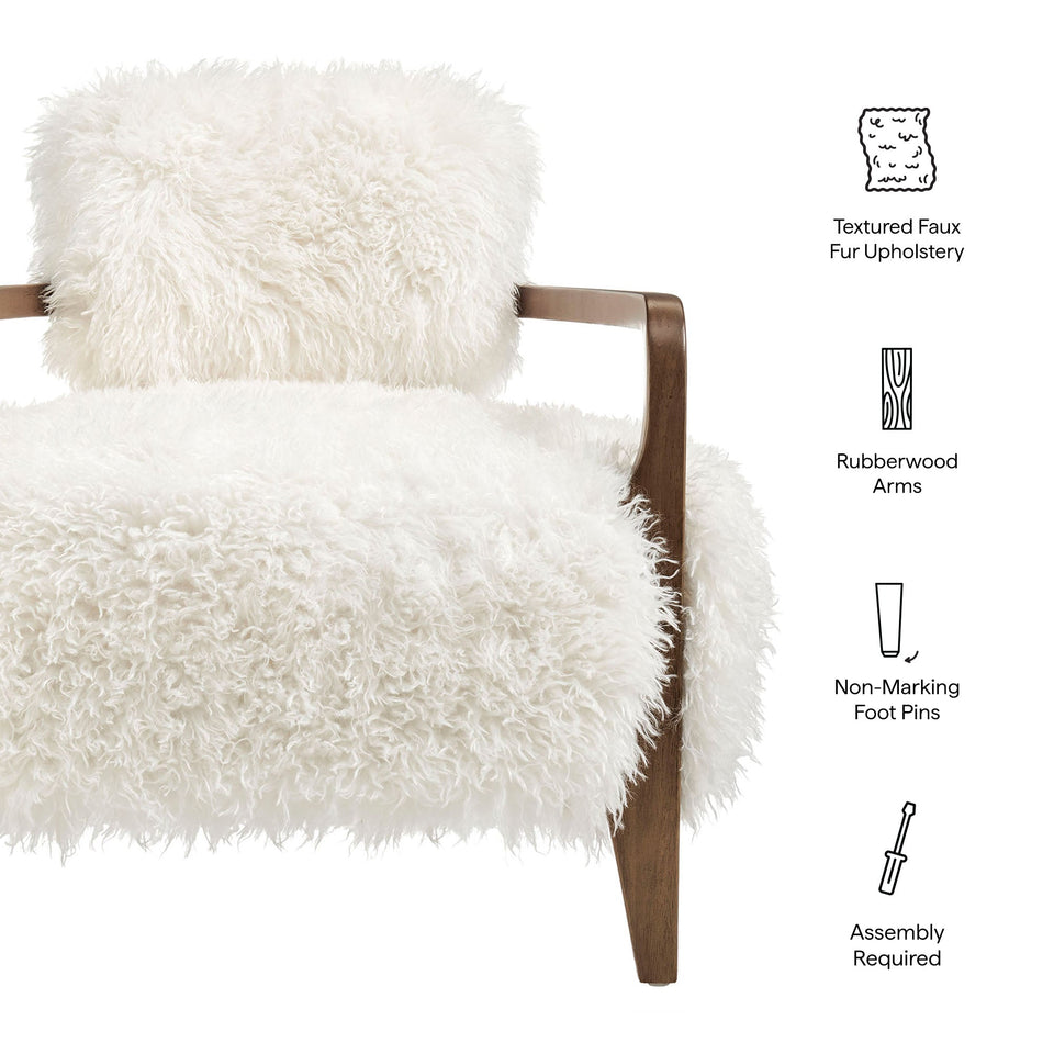 Zinnia Faux Fur Accent Chair by Modway