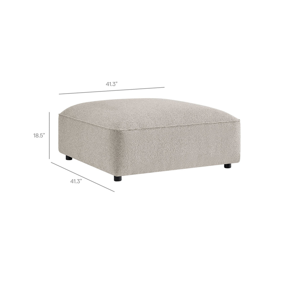 Auren 3 Piece Lattice Bouclé Upholstered Modular Loveseat with Ottoman by Modway
