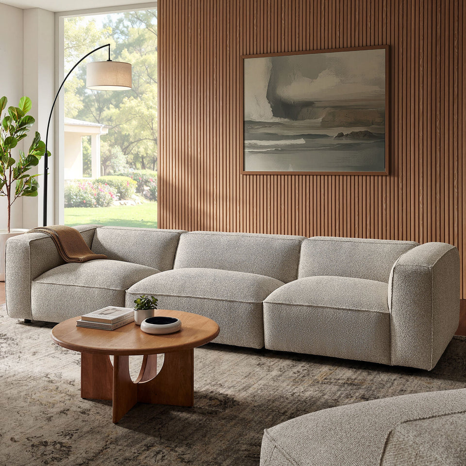 Auren 3 Piece Lattice Bouclé Upholstered Modular Sofa by Modway