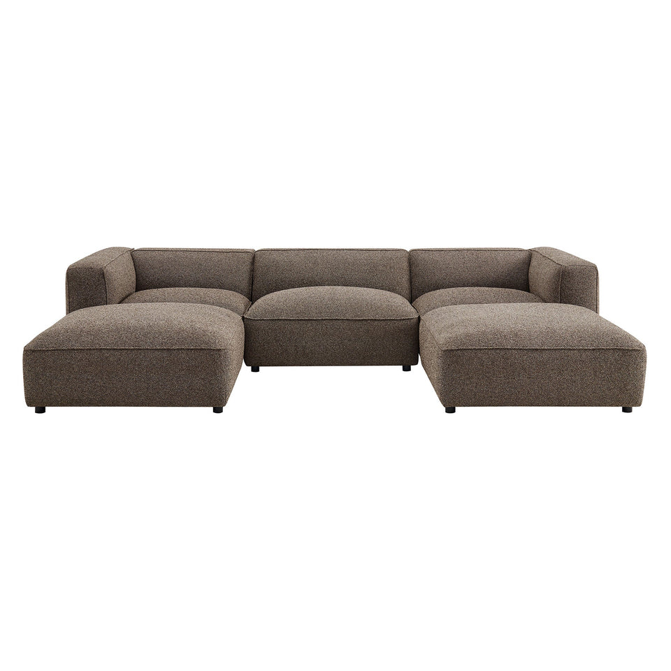 Auren 5 Piece Lattice Bouclé Upholstered Modular Sectional by Modway
