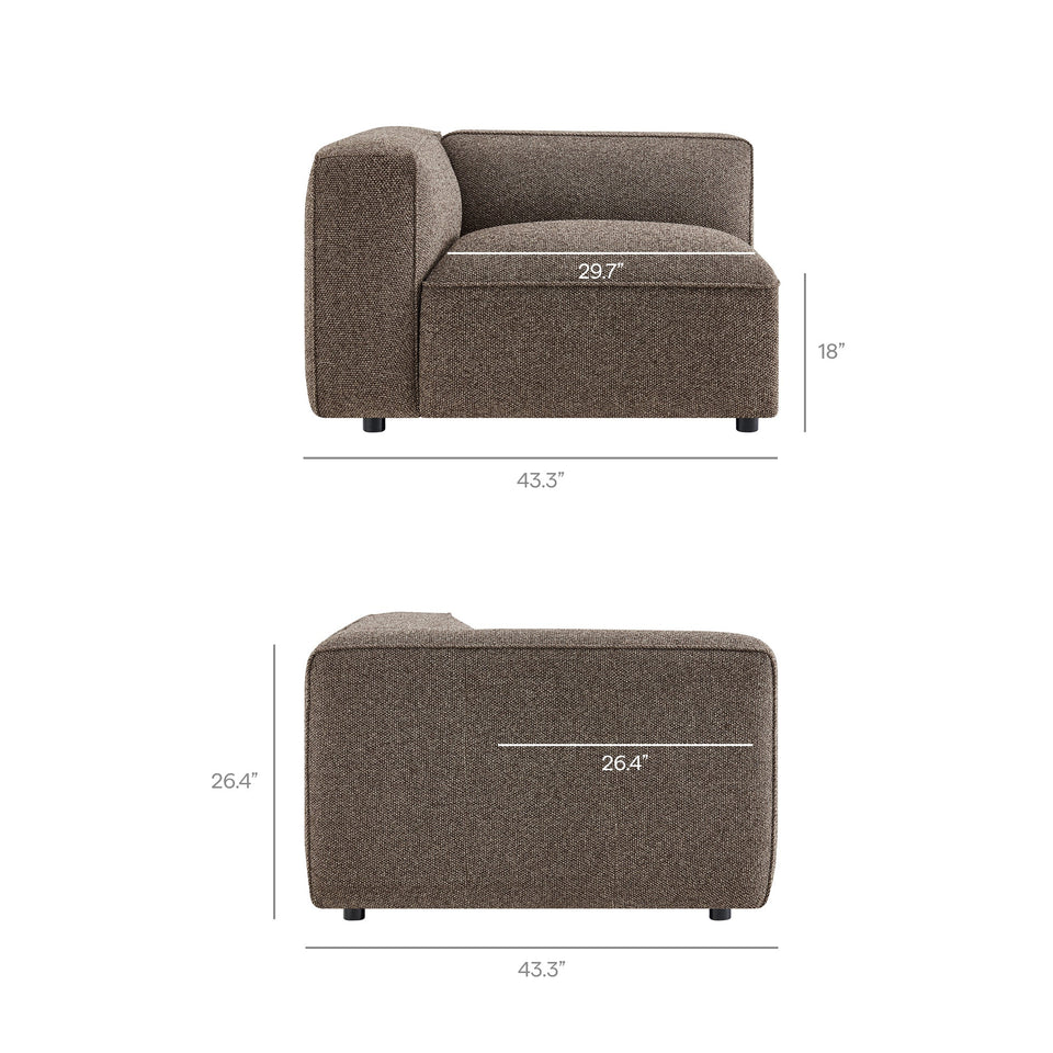 Auren 5 Piece Lattice Bouclé Upholstered Modular Sectional by Modway