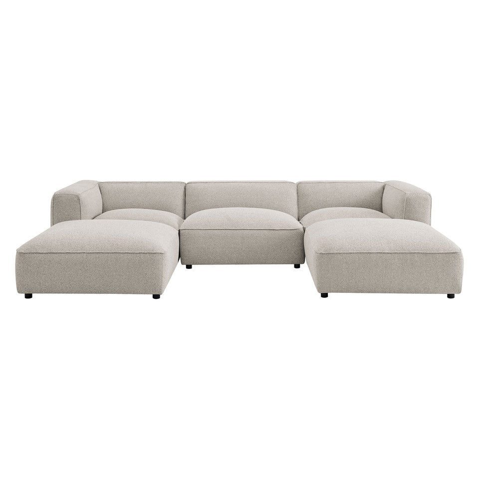 Auren 5 Piece Lattice Bouclé Upholstered Modular Sectional by Modway