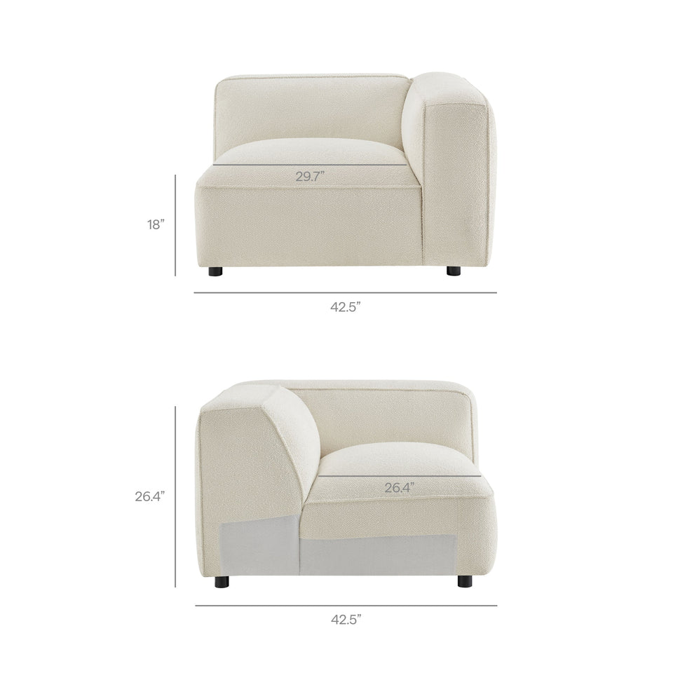 Auren 6 Piece Lattice Bouclé Upholstered Modular Sectional by Modway