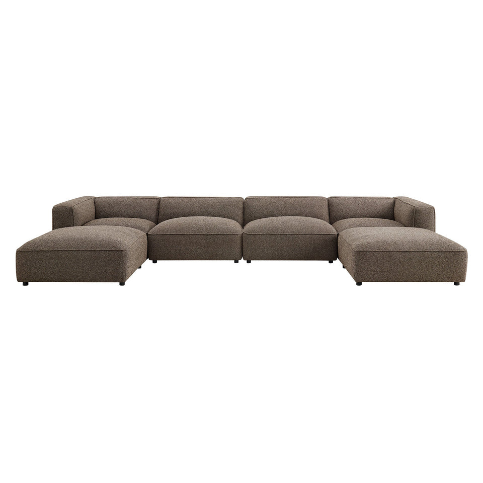 Auren 6 Piece Lattice Bouclé Upholstered Modular Sectional by Modway