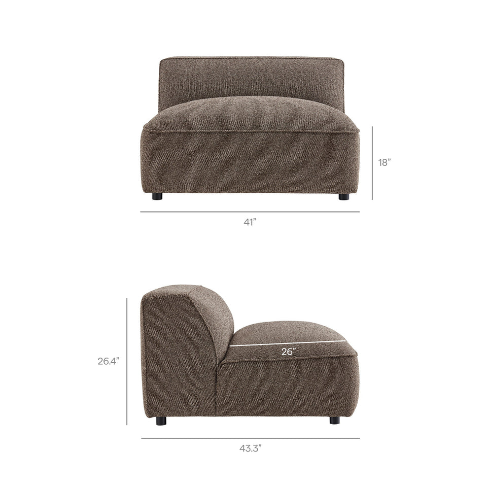 Auren 6 Piece Lattice Bouclé Upholstered Modular Sectional by Modway