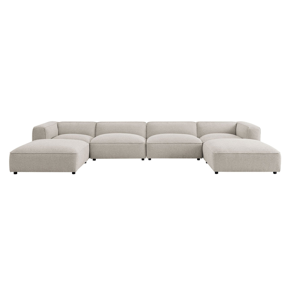 Auren 6 Piece Lattice Bouclé Upholstered Modular Sectional by Modway
