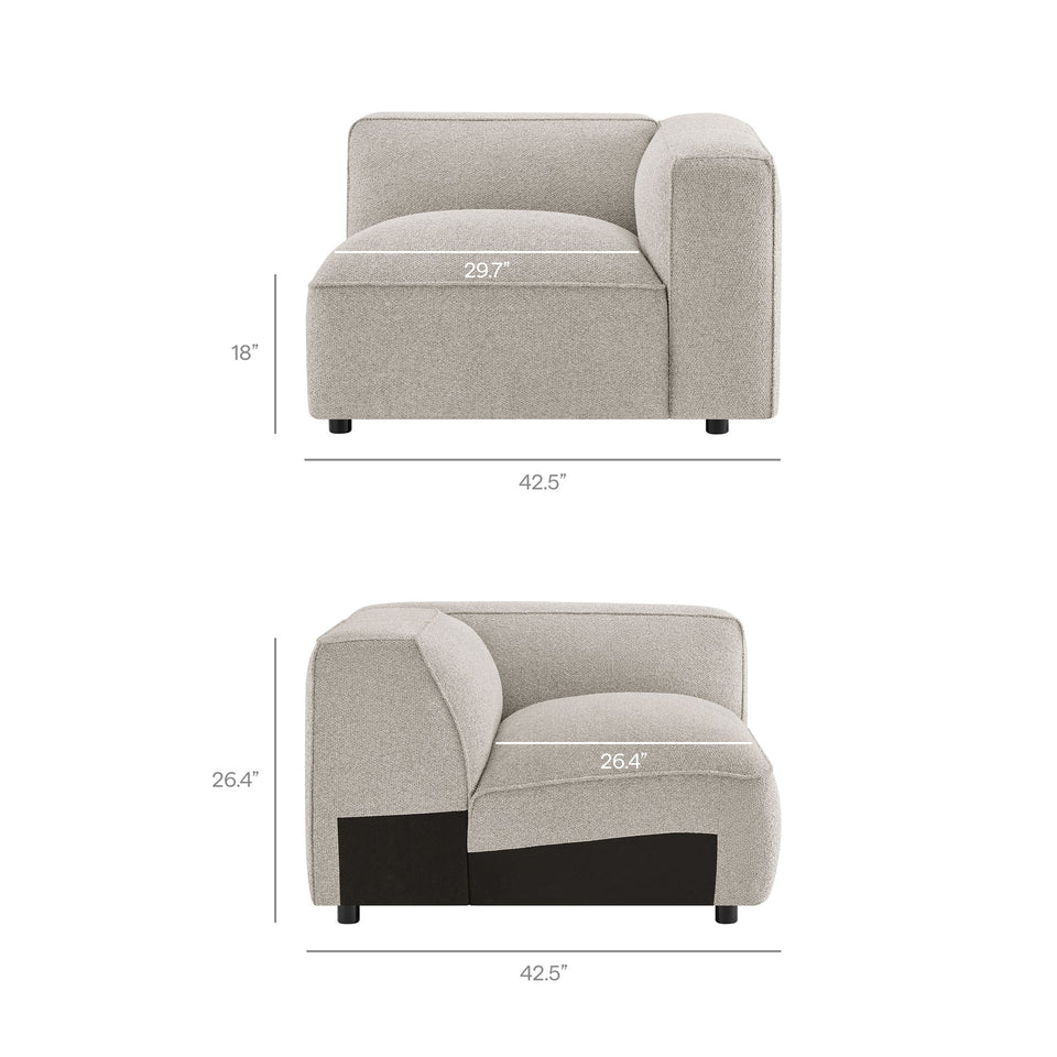 Auren 6 Piece Lattice Bouclé Upholstered Modular Sectional by Modway