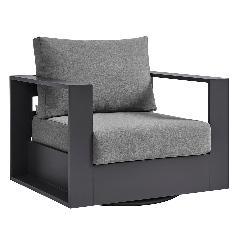 Tahoe Outdoor Patio Powder-Coated Aluminum Swivel Armchair by Modway