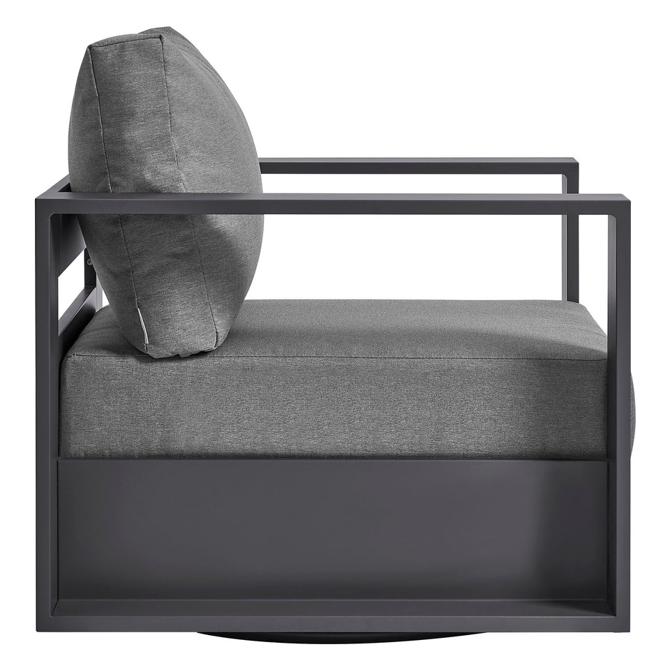 Tahoe Outdoor Patio Powder-Coated Aluminum Swivel Armchair by Modway