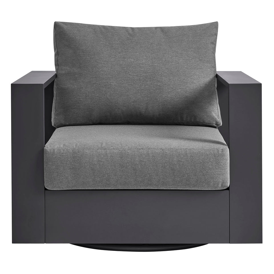 Tahoe Outdoor Patio Powder-Coated Aluminum Swivel Armchair by Modway