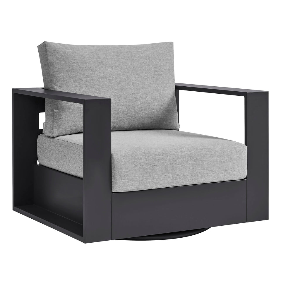 Tahoe Outdoor Patio Powder-Coated Aluminum Swivel Armchair by Modway