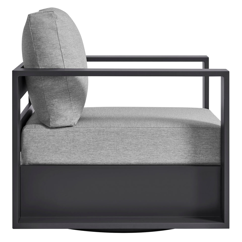 Tahoe Outdoor Patio Powder-Coated Aluminum Swivel Armchair by Modway
