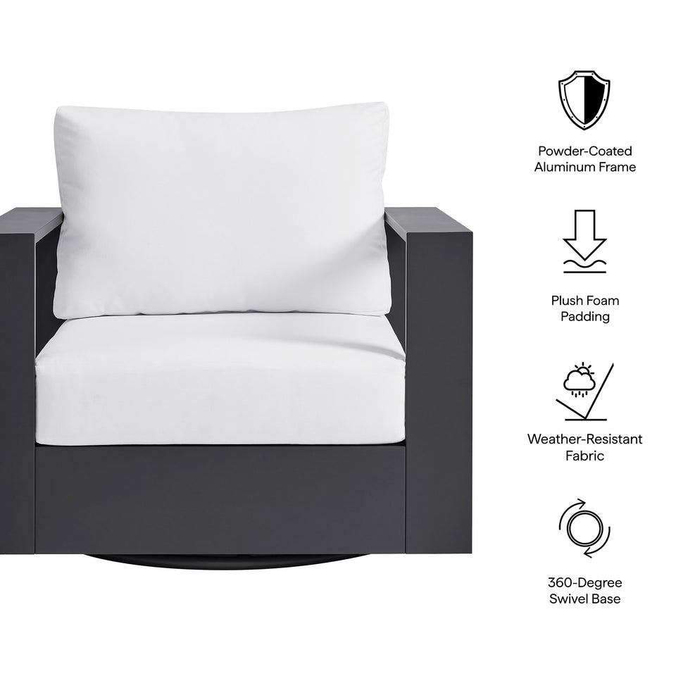 Tahoe Outdoor Patio Powder-Coated Aluminum Swivel Armchair by Modway