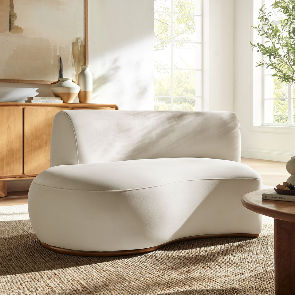 Rialta Curved Left-Arm Performance Velvet Sectional Loveseat by Modway