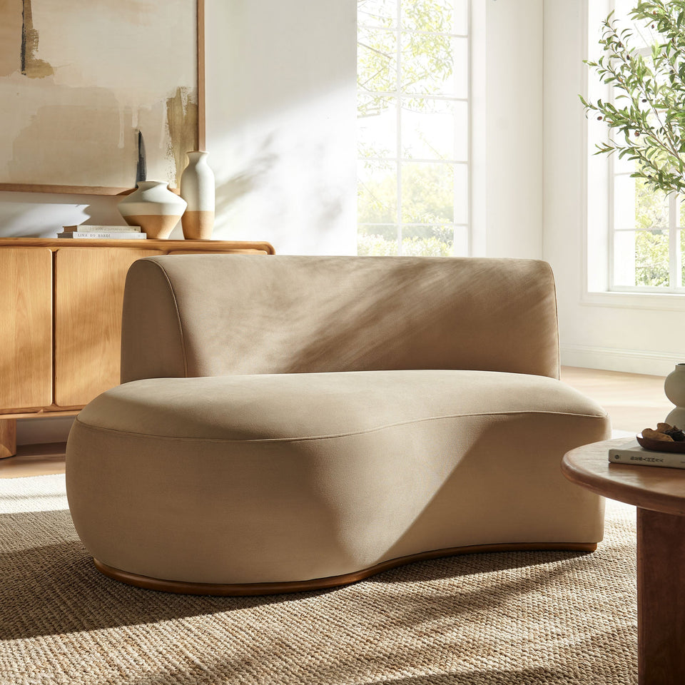 Rialta Curved Left-Arm Performance Velvet Sectional Loveseat by Modway