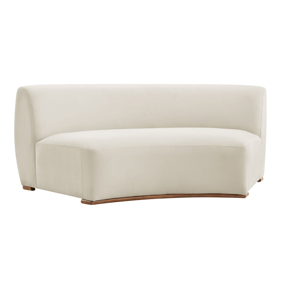 Rialta Curved Armless Performance Velvet Sectional Loveseat by Modway