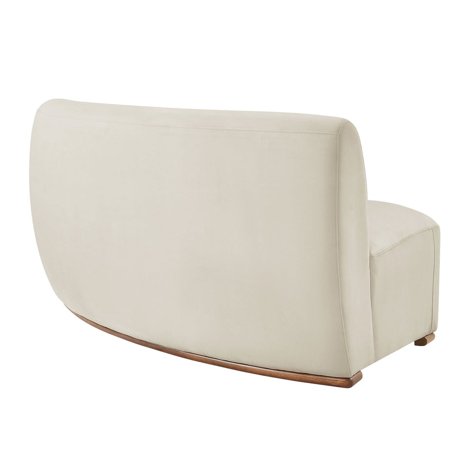 Rialta Curved Armless Performance Velvet Sectional Loveseat by Modway